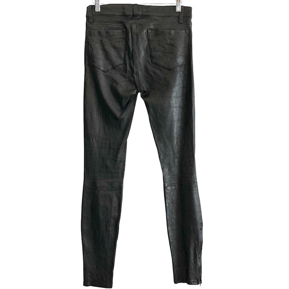 J BRAND L8001 Genuine Lamb Leather Skinny Jeans with Ankle Zippers - Picture 14 of 16